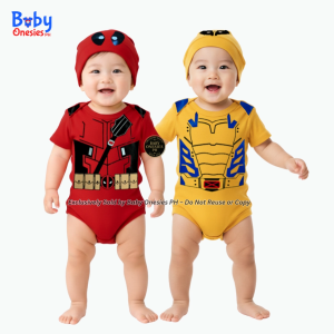 Deadpool Baby Costume Onesie 0–12 Months | Superhero Cotton Bodysuit