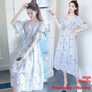 MAITINGLAN | Maternity Summer Dress Nursing-friendly Short-sleeve Comfortable Large Size