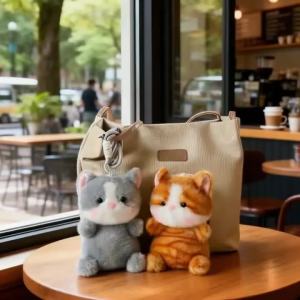 15cm Soft Plush Cat Keychain Kawaii Bean Bag Pendant Cute Kitten Charm with 4 Color Designs for Bag Backpack Car Desk Decor Gift