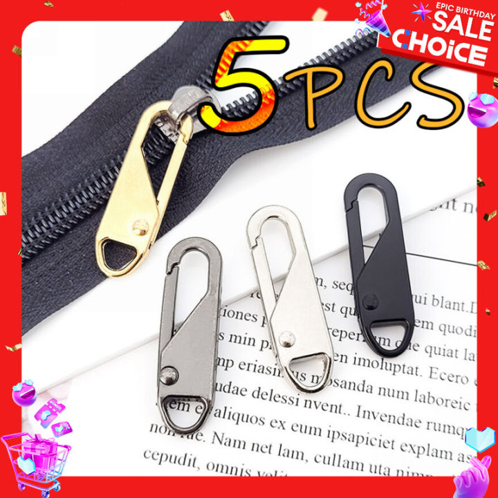 【5pcs】Metal Zipper Head Zipper Lightning Repair Kits Zipper Pull For ...