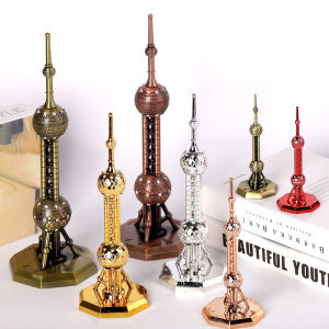 Modern Simplicity Style Oriental Pearl Tower Model Decorative Ornaments Shanghai Tourist Souvenir Business Gifts for Foreigners