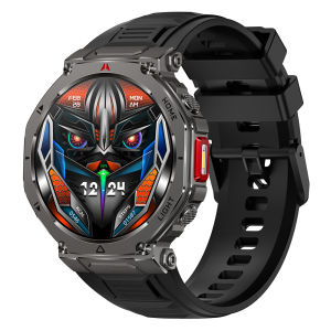 Men Sports Smart Watch 1000mAh Big Battery Bluetooth Call Sleep Monitor 100+Sports Modes Compass LED Flashlight 3ATM Waterproof Fitness Smartwatch For Android IOS