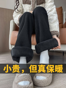 กางเกงขายาวทรงหลวมเอวสูงผ้าคอร์ดูรอยหนาสำหรับผู้หญิงในฤดูใบไม้ร่วงและฤดูหนาว กางเกงขายาวทรงหลวมลายข้าวโพดสำหรับผู้หญิงไซส์ใหญ่