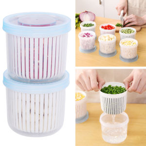 Fresh-Keeping Box Ginger Onion Garlic Vegetable Food Drainer Box Jar Transparent Plastic Kitchen Refrigerator Storage Box