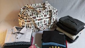 Tas pakaian baju bepergian ukuran jumbo kanvas motif Travel Bag Big size Tas duffel lipat besar premium TTBKM
