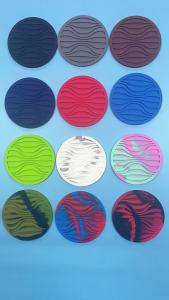 6 Pack Round Silicone Drink Coasters Set With Holder Non Slip Deep Grooved Cup Mats Heat Resistant Coffee Bar Accessories