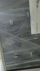 Almari Baju Kayu Dengan Cermin Wood Wardrobe With Mirror L112 x W44 x H72.7cm