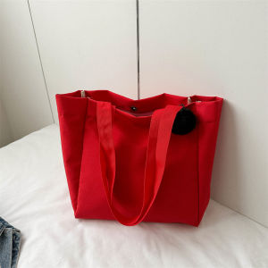 Large Capacity Womens Tote Bag 2023 New Fashion Casual Commuter Handbag Canvas Material Zipper Closure Solid Color Trendy