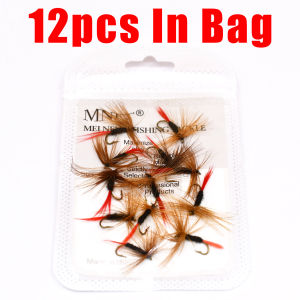 Topranc Fishing Flies Lures Biomimetic Bait Dry Fly Trout Salmon #12 Nymph Artificial Fishing Insect Bait