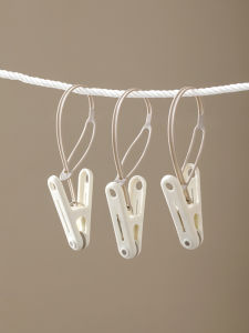 Strong Windproof Clothes Drying Clamp Travel Socks Clamp with Rope Anti-Slip Laundry Clamp Invisible Fixed Small Clamp