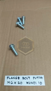 10 BUAH BAUT TOPI KUNCI PAS 10 PANJANG 2CM M6X20 2 CM 16 CM PUTIH 20MM 20 MM BAUD FLANGE BOLT M6 X 20 BAUT 6X20 6 X 20 PITCH DRAT 1.0