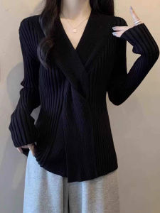 Irregular Slimming Large Size Womens Knitted Blouse