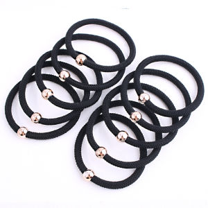 Black Hair Ties Womens Stylish Hair Bands High Elasticity Leather Covers Non-Damaging Hair Accessories Korean Style