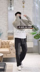 Quần jean quần bò nam nữ ống suông cạp chun bigsize 09 SUN mặc thoải mái dễ phối đồ phong cách hàn quốc