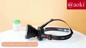 Senter Kepala 40W AOKI AK-3701A ORI Cahaya Putih Tahan 30 Jam Baterai 6000mAh Cas Isi Ulang Tipe-C Reflektor Alumunium