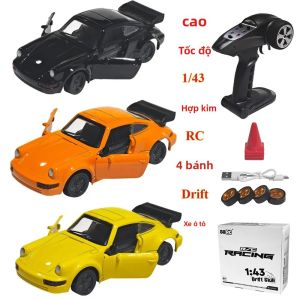 Xe Điều Khiển Từ Xa Mô Hình 1/43 Tốc Độ Cao Drift 911 Hợp Kim 4 Bánh Dẫn Động Con Quay Hồi Chuyển Đồ Chơi Đua Xe Mini Với Đèn Và Sticker Cực Ngầu Để Trang Trí Bàn Làm Việc
