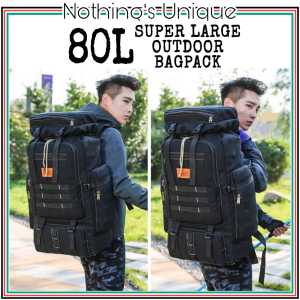 80L Large Capacity Backpack Beg Hiking Bag Military Daki Gunung Camping Tactical Bagpack Travel 登山爬山背包 Waterproof Travelling