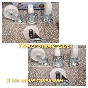 Roda Kursi Nilon 3 inc Tanpa Rem Perkotak isi 4 Pcs Weldom
