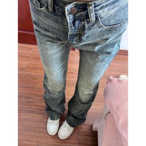 Quần Jeans Ống Thẳng Cạp Cao Lưng Cao Kiểu Dáng Rộng Cho Nữ Quần Jeans Denim Dáng Rộng Cổ Điển Dài Đến Sàn