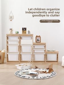 XIAOHUAMEIMEI | Childrens Room Real Wood Drawer-type Classification Storage Cabinet