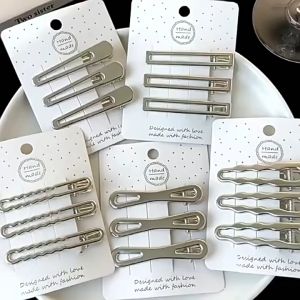 Bạc kẹp tóc kim loại Set Hollow Sao kẹp tóc ngắn Thời Trang Mới đường thẳng Kẹp Tóc Đơn Giản Barrette Tập 3