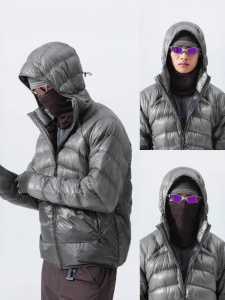Hooded Down Jacket Windproof Breathable Warm Lightweight