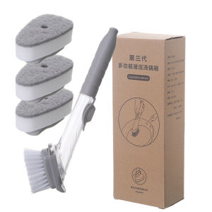 Bàn Chải Vệ Sinh Nhà Bếp 2 Trong 1 Có Tay Cầm Dài Hộp Đựng Bọt Biển Có Thể Tháo Rời Dụng Cụ Rửa Chén Thân Thiện Với Môi Trường Cho Nhà Bếp