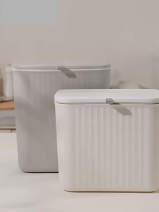 Effortless Cleanup Space-Saving White Wall-Mounted Trash Bin for Kitchen - Durable Plastic Multi-Functional Garbage Storage