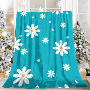 Beast Kingdom | Navy Dense Tiny Daisies Festive Luxuriously Soft Fleece Throw Blanket Perfect for Family Gatherings Holiday Movie Nights