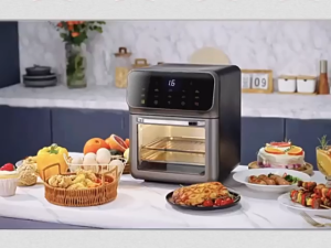 Visible-Window Air Fryer Large Capacity Fully Automatic Oil-Free Electric Oven & Double-Layer Grill No Flipping Required