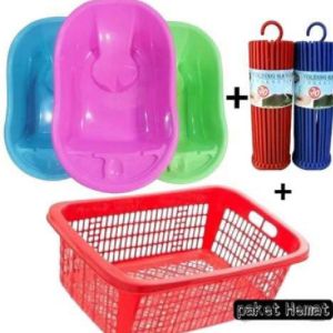SUPER HEMAT 3pcs BAK MANDI POLIN(BATHUB)/KERANJANG BAJU/POLDING PUTER