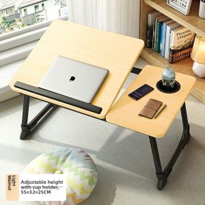 Elevating Bedside Computer Desk Student Dormitory Foldable Book Desk Home Office Bed Table Adjustable Height Desk Top Simple Style