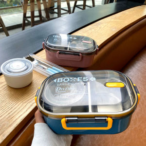 304 Stainless Steel Lunch Box Bento Box Male and Female Primary School Student Office Worker Lunch Box with Soup Bowl Kids Divided Lunch Box