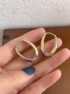 Drop Earrings Trendy Vintage Metal Drop Round Hoop Earrings for Woman Korean Elegant Geometry Earrings Prevent Allergy Party Jewelry Gift
