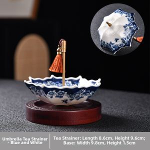 MOLORE | Rotatable Adorable Blue and White Porcelain Tea Strainer Handmade