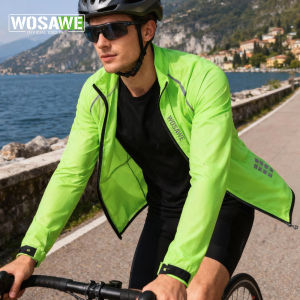 WOSAWE Lightweight Men Cycling Jacket Windproof Water Repellent Reflective Bike Jacket MTB Road Bicycle Jersey