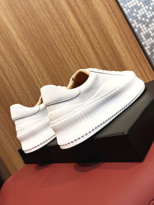 Genuine Leather Platform Sneakers Womens Shoes Spring 2025 New Style Cookie Thick Bottom Heightening Board Shoes Casual Cross Buckle Waterproof