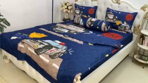 [HCM]Bộ Drap Mền + áo gối { 5 món} thun Ý 5D Cao Cấp  mát lạnh thấm hút tốt.