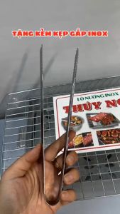 [TẶNG KẸP GẮP THỊT] Bếp nướng than hoa inox  bếp nướng ngoài trời nhỏ gọn tiện lợi