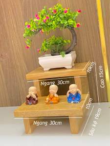 Kệ gỗ 2 tầng kê tượng phật đồ phong thuỷ trang trí đa năng