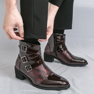 NUDANLAI | Mens Winter Ankle Boot With Zipper Leather