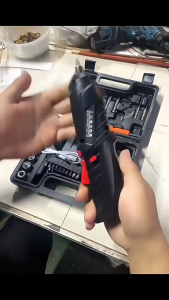 47 in 1 Cordless Electric Screwdriver Set Multi-functional USB Rechargeable Drill Driver Impact Electric Screwdriver with 90° Rotating Head LED Light Driver Bits Portable Foldable Power Tools for Home Use Repair Tools