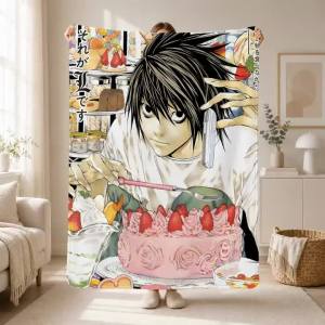 Dark Detective Anime Character L Lawliet Throw Soft Plush Flannel Throw Blanket Sofa Bed Travel Home Decor