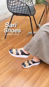 ONE LOVE SARI SEPATU BUSTONG WEDGES MULES WANITA