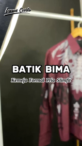 Kemeja Batik Pria Bahan Full Furing Lengan Panjang Premium Katun Halus Size M - XXL Bima Burgundy