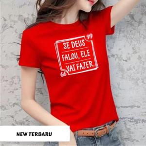 T-shirt Wanita Vai Fazer Kaos Oblong Wanita Dewasa Bahan Cotton Combed 30s Size S-M-L-XL