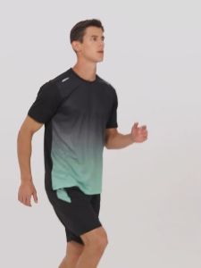 Mens quick-drying fitness suit mens ice silk sportswear suit short-sleeved T-shirt running shorts