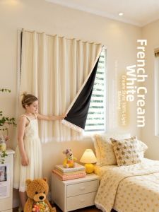 YANYANGTIAN | Full Blackout Adhesive Curtain for Balcony Small Windows Easy Installation