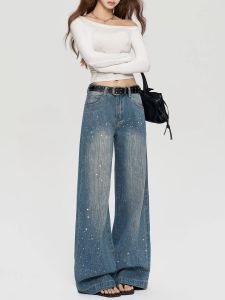 MZVZ | Quần Jeans Nữ Đệm Kim Cương Dày Ấm