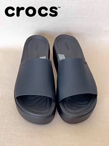 Giày dép crocs - dép quai ngang nhựa crocs blooklyn Slide wedge đế xuồng 4.5 cm cho nữ chống thấm nước chống trơn trượt chống hôi chân hàng nhà máy xuất xịn đầy đủ hộp hoặc túi crocs
